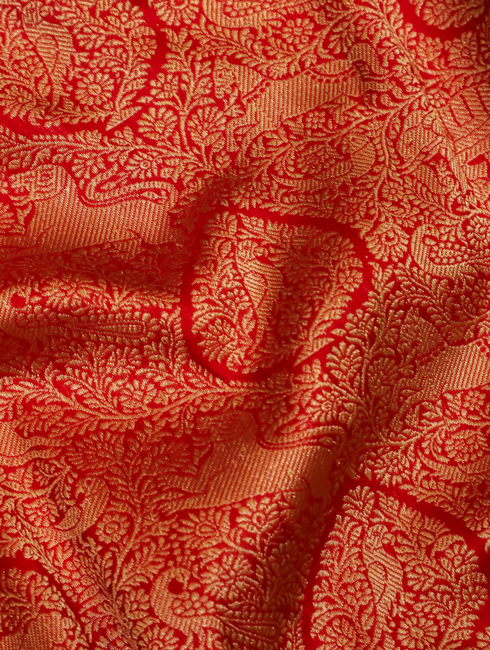 Handwoven Red Banarasi Katan Silk Saree