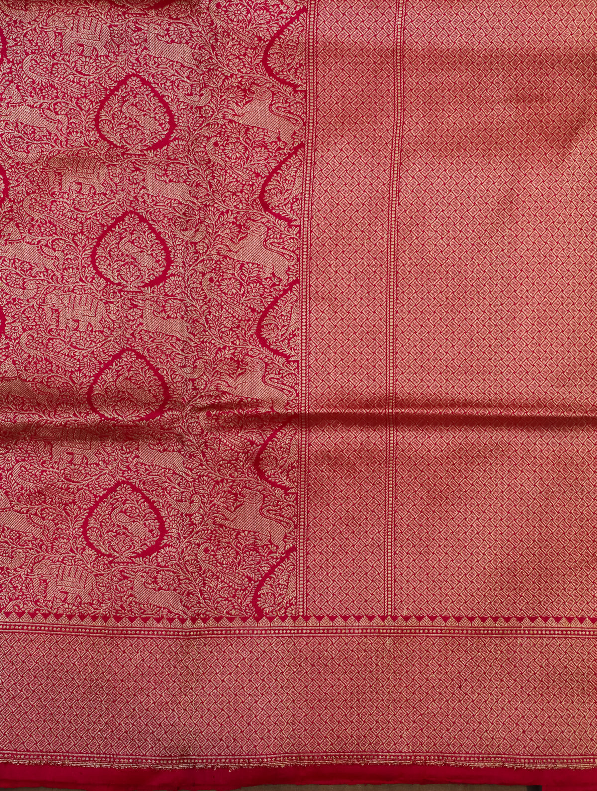 Handwoven Pink Banarasi Katan Silk Saree