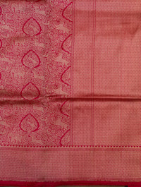 Handwoven Pink Banarasi Katan Silk Saree