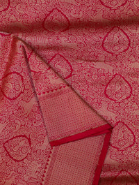 Handwoven Pink Banarasi Katan Silk Saree