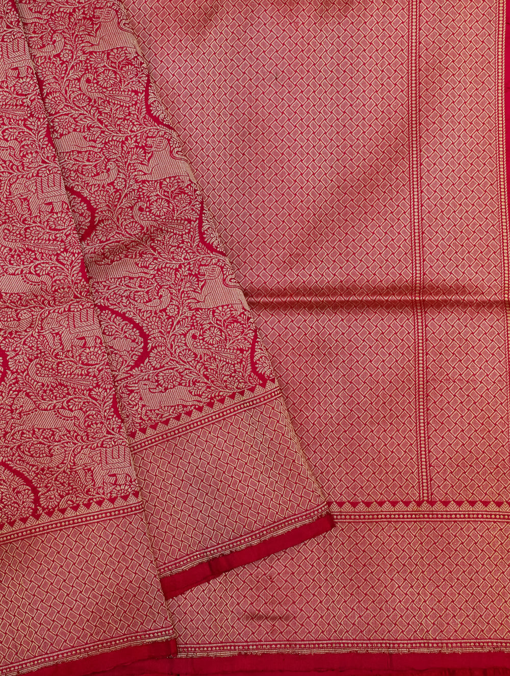 Handwoven Pink Banarasi Katan Silk Saree