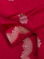 Handwoven Cherry Red Banarasi Katan Silk Saree