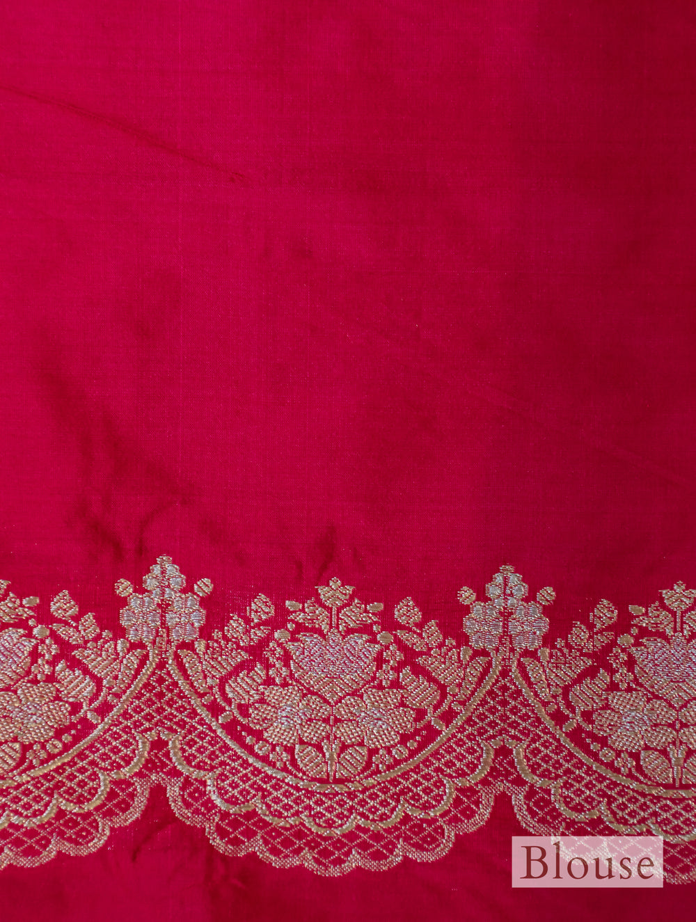 Handwoven Cherry Red Banarasi Katan Silk Saree