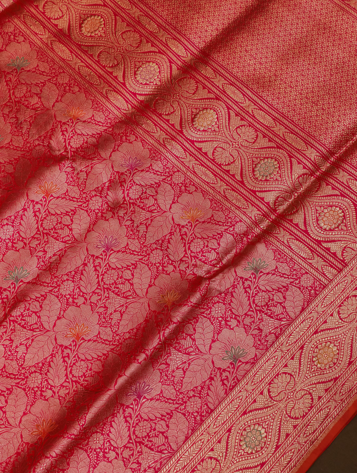 Handwoven Pink Banarasi Katan Silk Saree