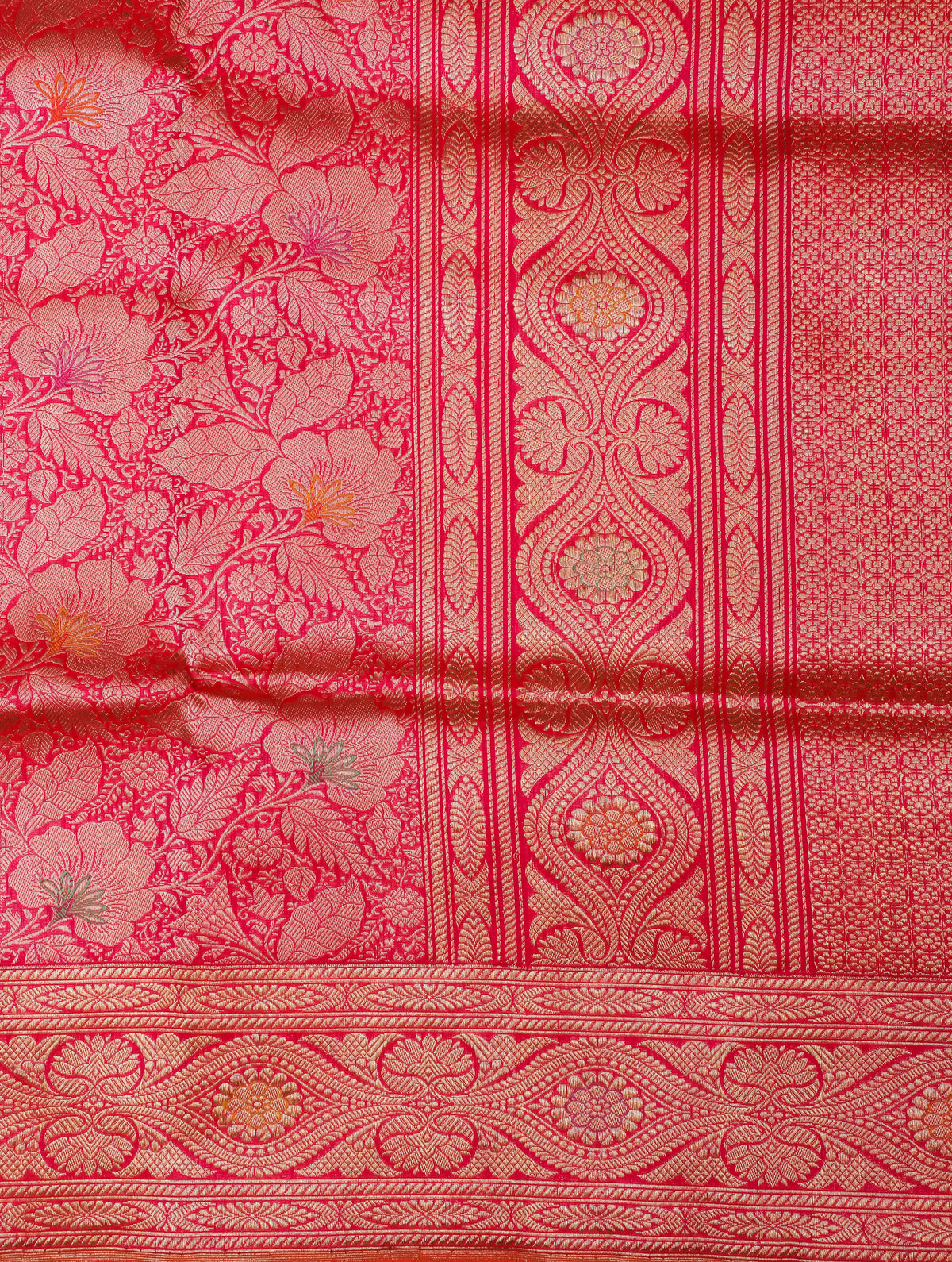 Handwoven Pink Banarasi Katan Silk Saree