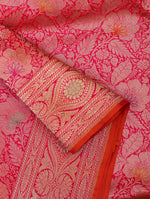 Handwoven Pink Banarasi Katan Silk Saree