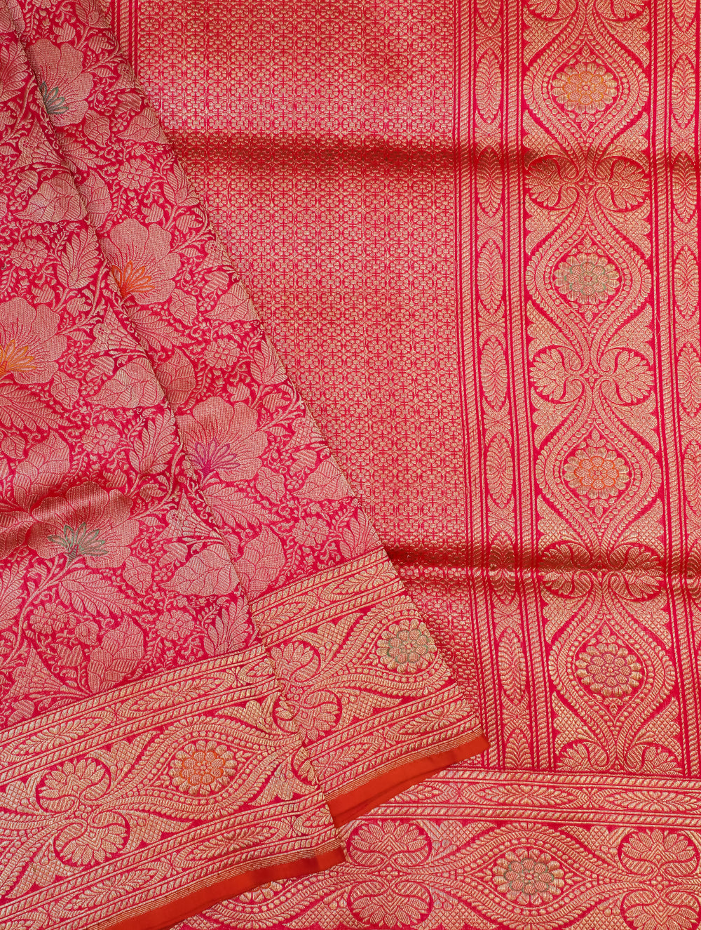 Handwoven Pink Banarasi Katan Silk Saree