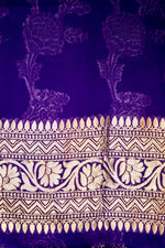 Handwoven Violet Banarasi Khaddi Georgette Saree