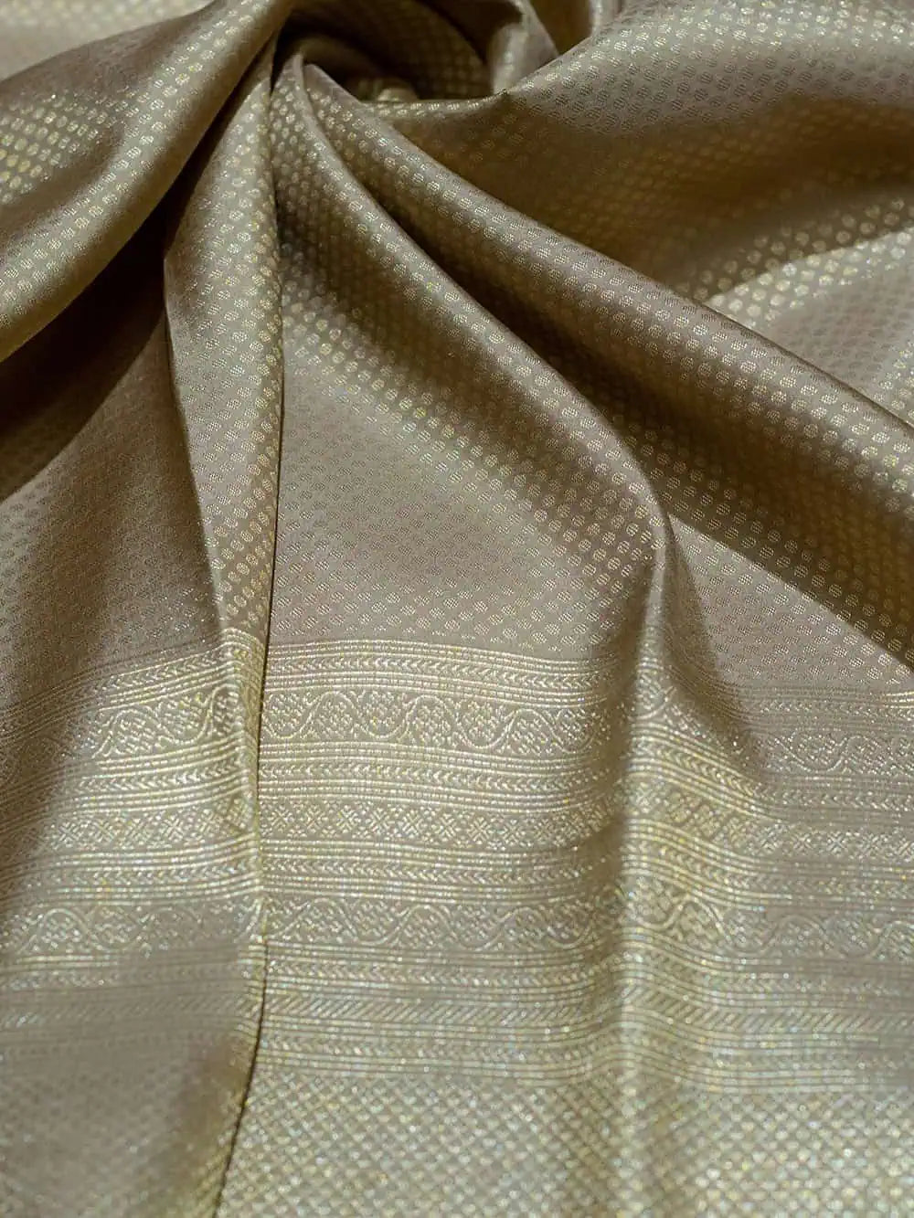 Handwoven White Banarasi Mashru Silk Saree