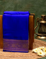 Handwoven Royal Blue Banarasi Mashru Silk Saree