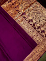 Handwoven Magenta Banarasi Mashru Silk Saree