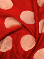 Handwoven Hot Red Banarasi Organza Silk Saree