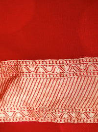 Handwoven Hot Red Banarasi Organza Silk Saree