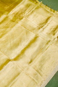 Handwoven Yellow Banarasi Tissue Silk Saree