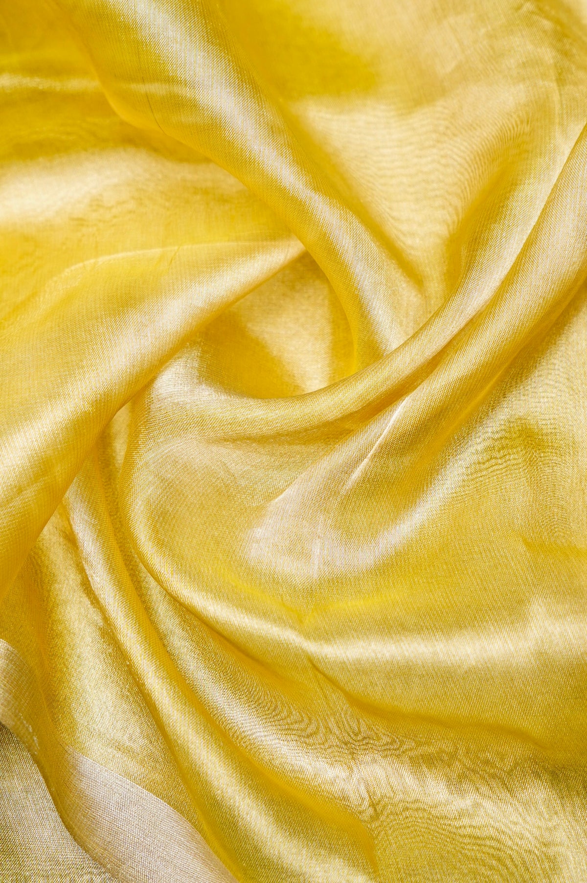 Handwoven Yellow Banarasi Tissue Silk Saree