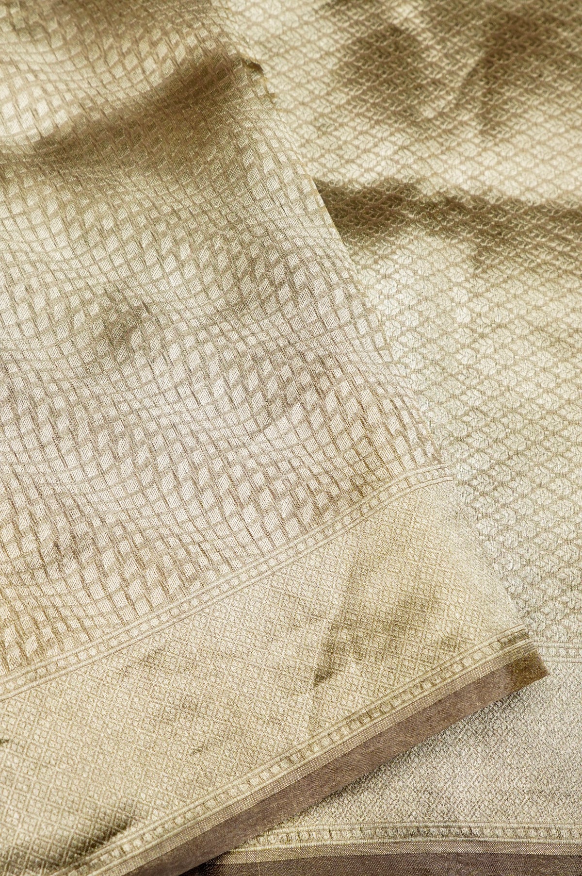Handwoven Brown Banarasi Tissue Silk Saree