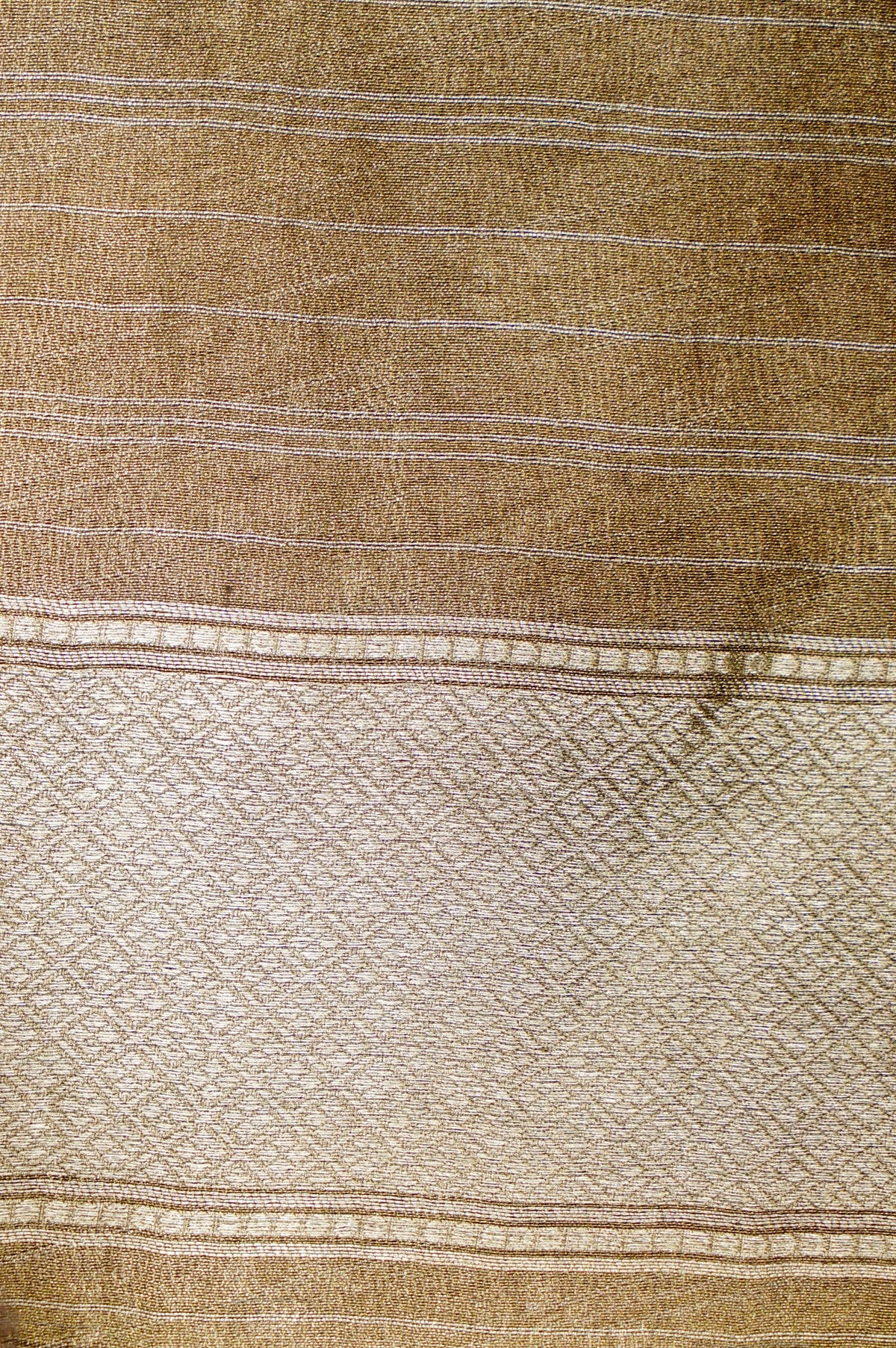 Handwoven Brown Banarasi Tissue Silk Saree