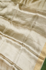 Handwoven Silver Banarasi Tissue Silk Saree