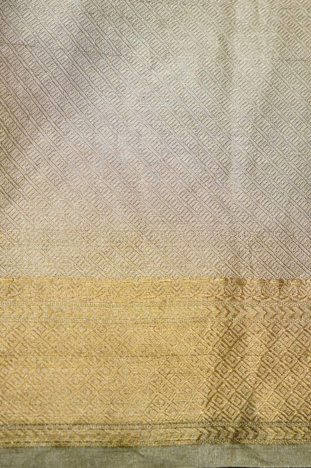 Handwoven Silver Banarasi Tissue Silk Saree