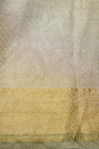 Handwoven Silver Banarasi Tissue Silk Saree