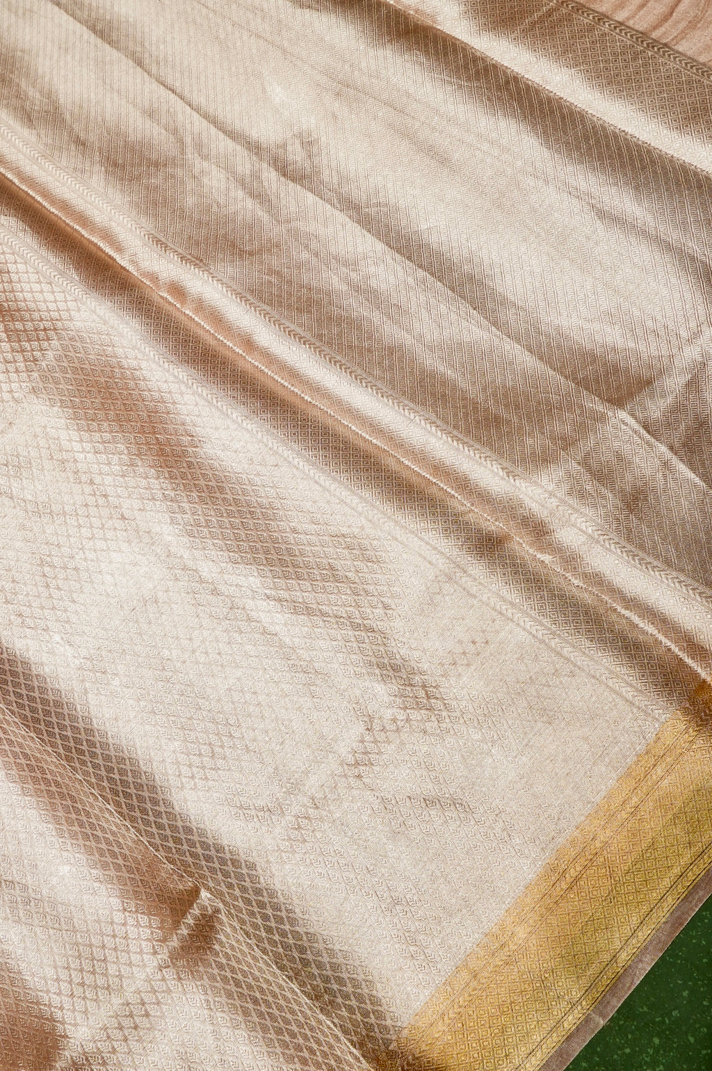 Handwoven Peach Banarasi Tissue Silk Saree