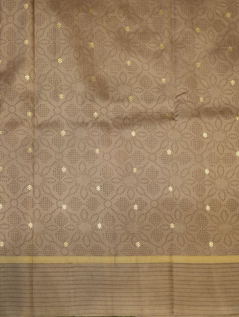 Handwoven Rose Gold Banarasi Katan Silk Saree