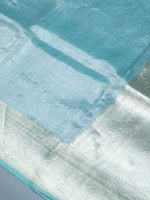 Handwoven Sky Blue Banarasi Tissue Silk Saree