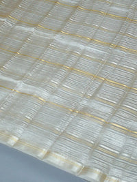 Handwoven Ivory Banarasi Tissue Silk Saree