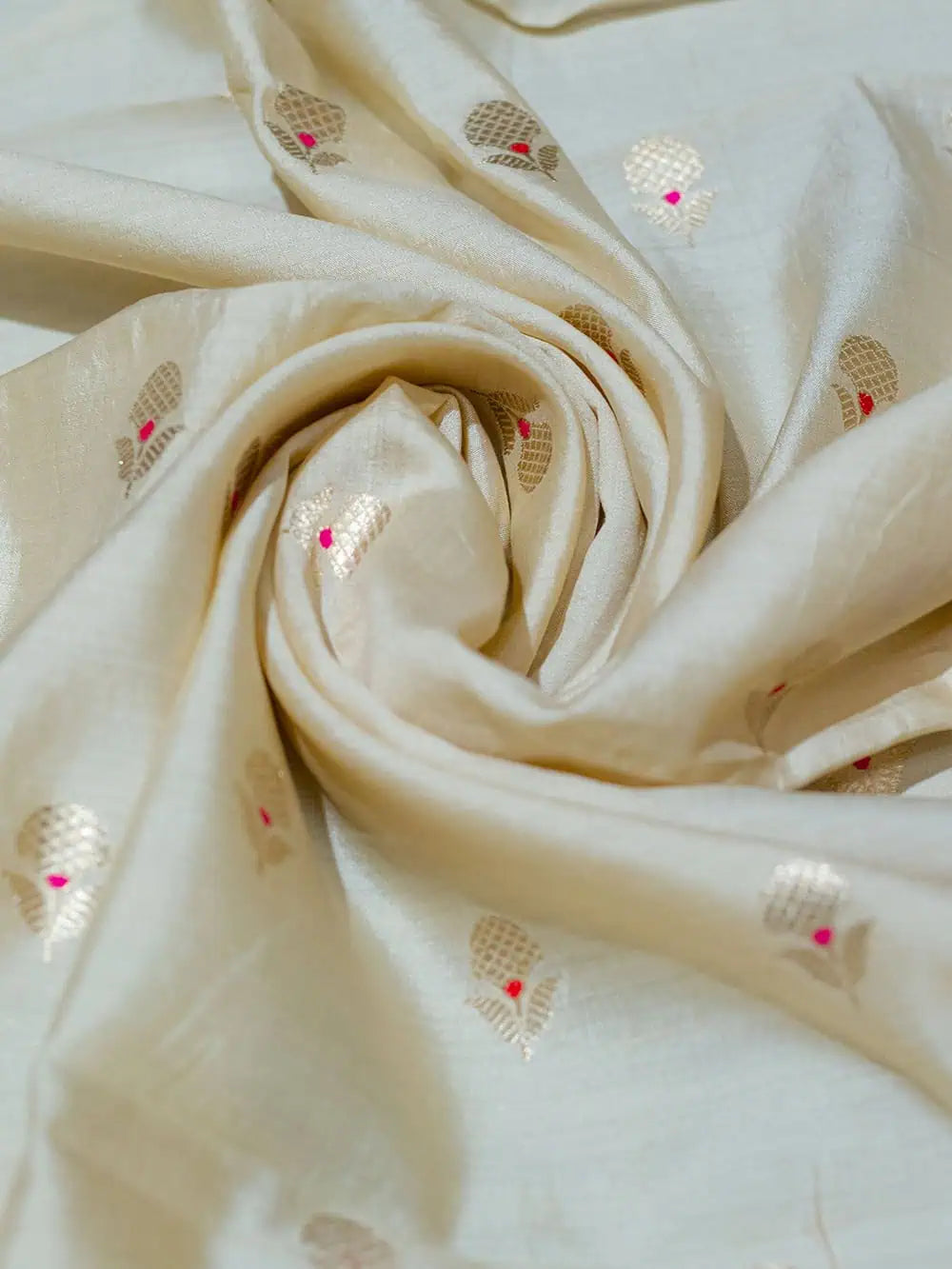Handwoven Ivory Banarasi Tissue Silk Saree