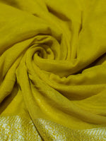 Handwoven Mustard Banarasi Georgette Saree