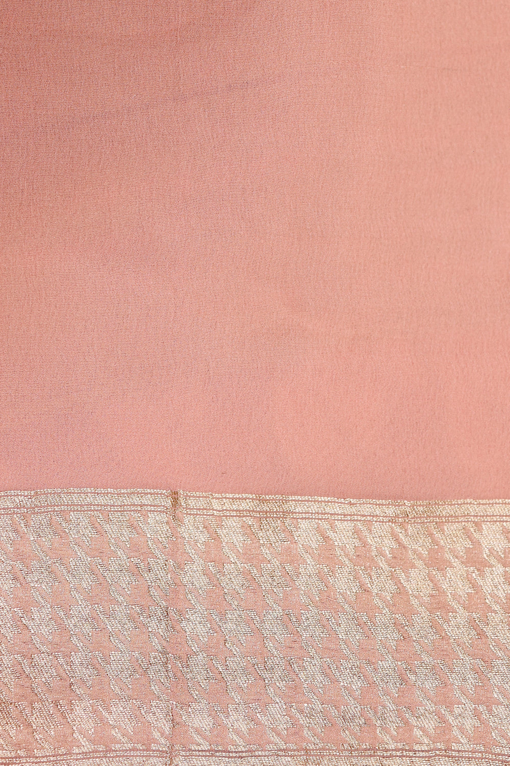 Handwoven Peach Banarasi Khaddi Georgette Silk Saree