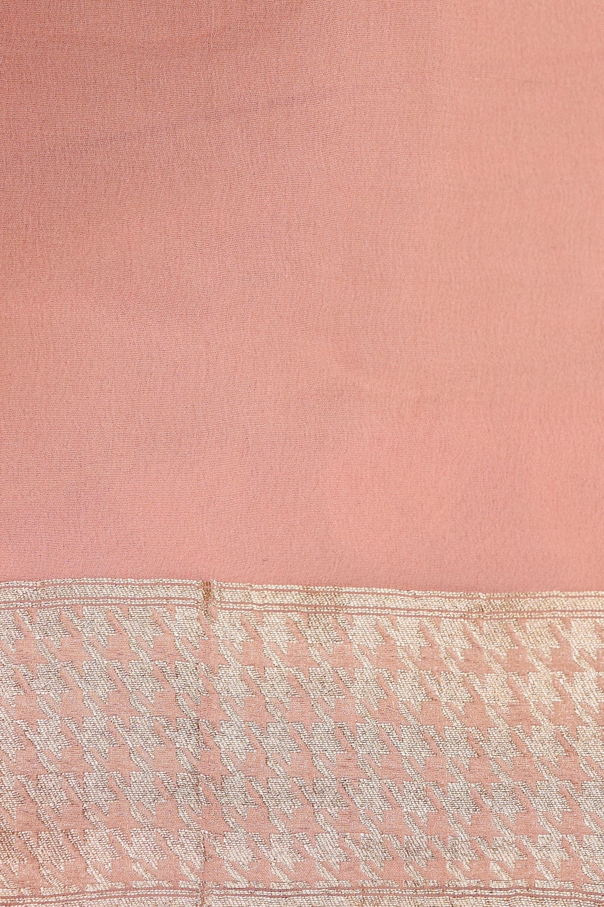 Handwoven Peach Banarasi Khaddi Georgette Silk Saree