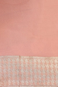 Handwoven Peach Banarasi Khaddi Georgette Silk Saree