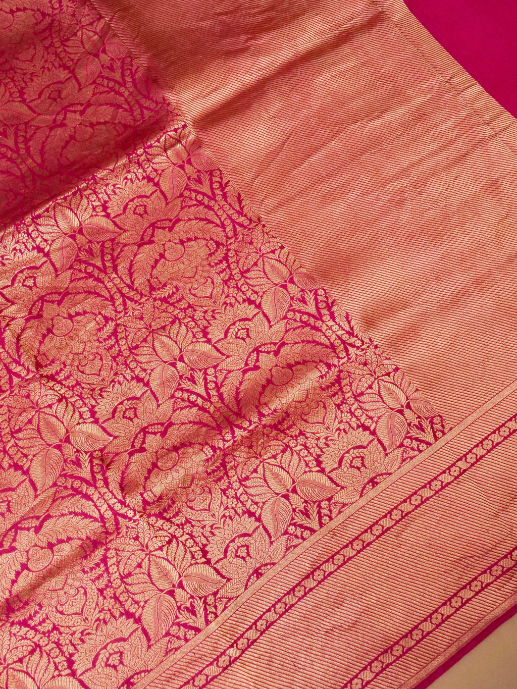 Handwoven Pink Banarasi Katan Soft Silk Saree