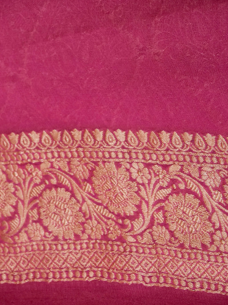 Handwoven Pink Banarasi Khaddi Georgette Saree