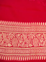 Handwoven Maroon Banarasi Khaddi Georgette Saree