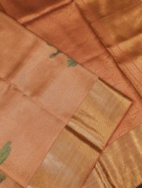 Handwoven Peach Banarasi Pure Silk Saree