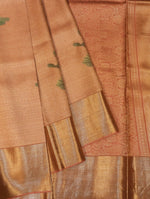 Handwoven Peach Banarasi Pure Silk Saree