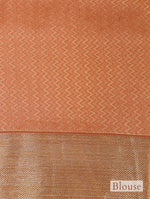 Handwoven Peach Banarasi Pure Silk Saree