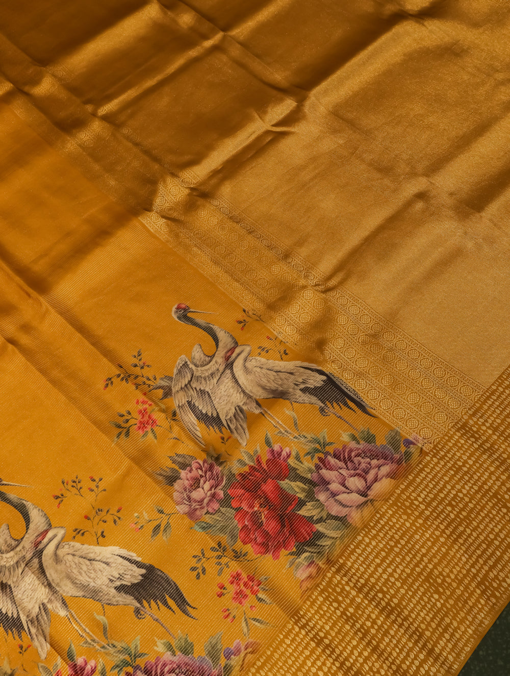 Handwoven Yellow Banarasi Katan Silk Saree