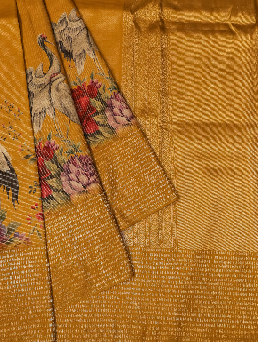 Handwoven Yellow Banarasi Katan Silk Saree