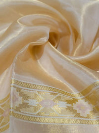 Handwoven Off White Banarasi Katan Silk Saree
