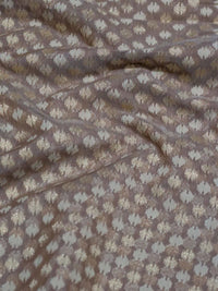 Handwoven Light Brown Banarasi Cotton Soft Silk Saree
