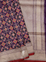 Handwoven Violet Banarasi Pashmina Silk Saree