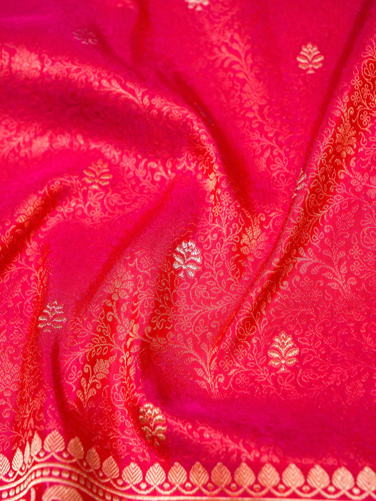 Handwoven Pink Banarasi Katan Silk Saree