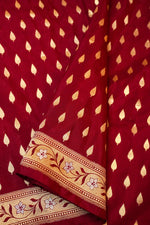 Handwoven Red Banarasi Katan Soft Silk Saree