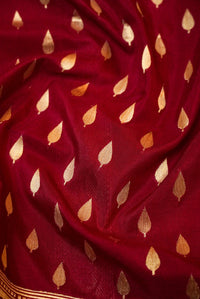 Handwoven Red Banarasi Katan Soft Silk Saree