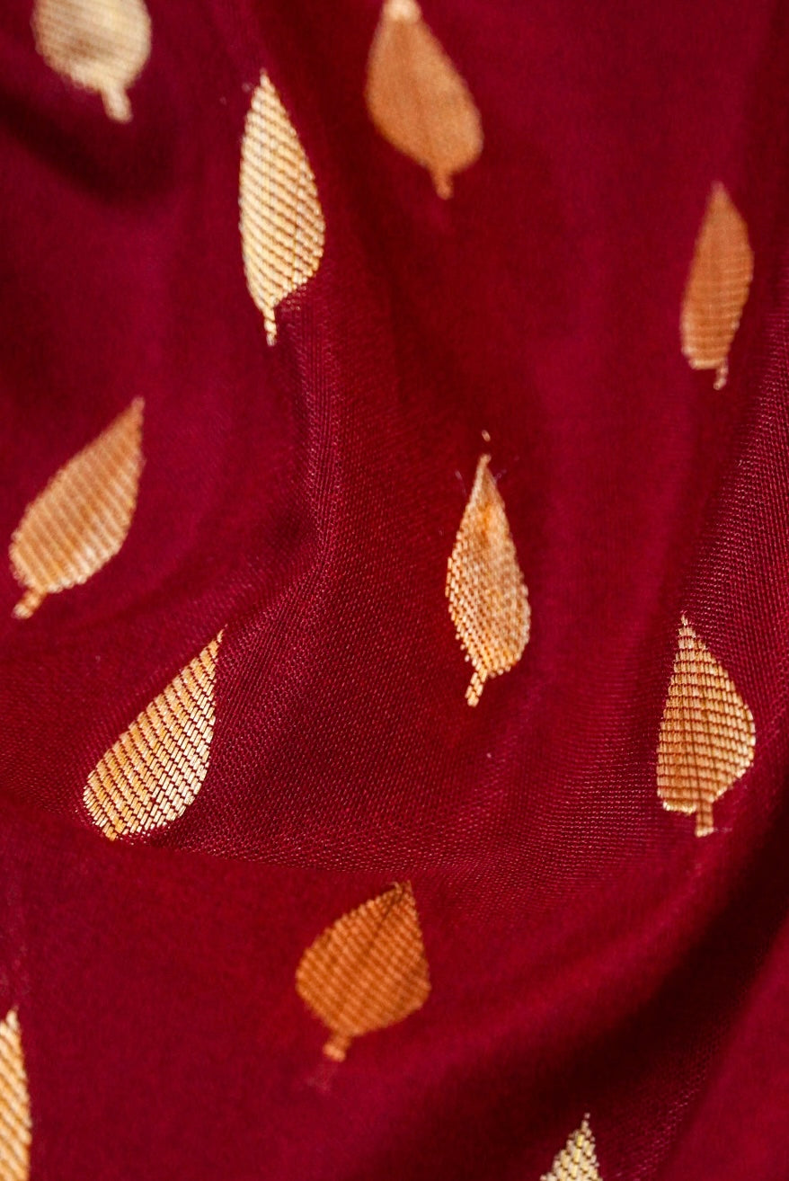 Handwoven Red Banarasi Katan Soft Silk Saree