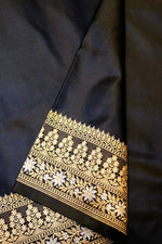 Handwoven Black Banarasi Katan Silk Saree