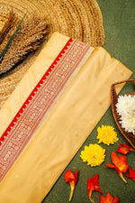 Handwoven Pastel Yellow Banarasi Katan Silk Saree